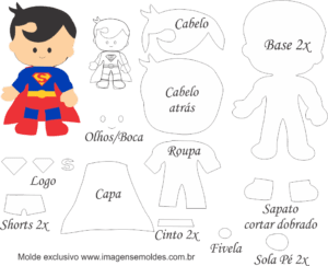 Molde Personagens Super Homem - Molde para EVA - Feltro e Artesanato