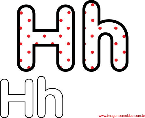 Moldes da letra H, Buchstabe H Vorlagen, Plantillas de letra H, Letter H templates
