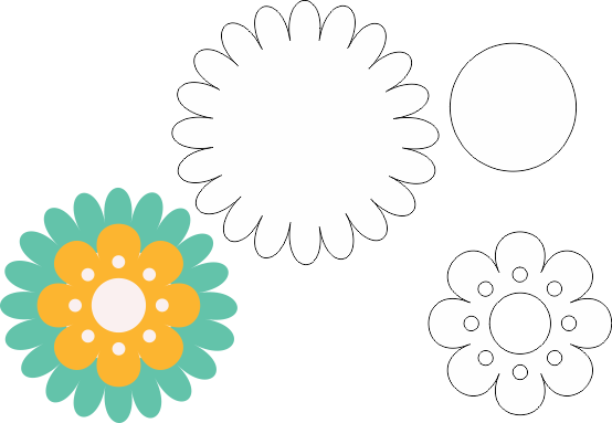Molde de Flor EVA - Feltro - Artesanato, EVA Flower Mold - Felt - Crafts, Molde de flores de EVA - Fieltro - Manualidades, EVA Flower Mold - Filz - Kunsthandwerk