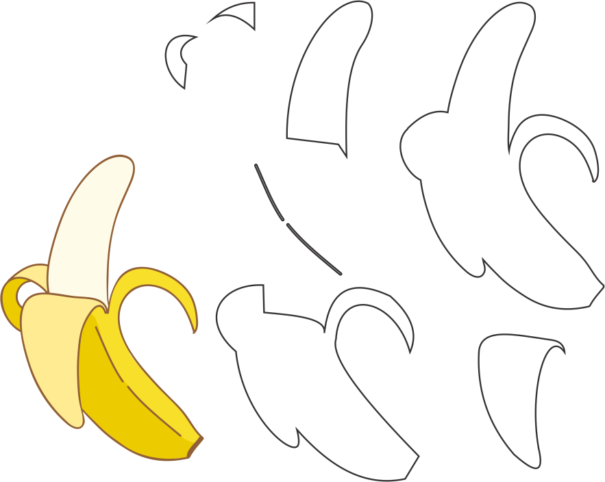 Molde de Banana para EVA - Feltro e Artesanatos1
