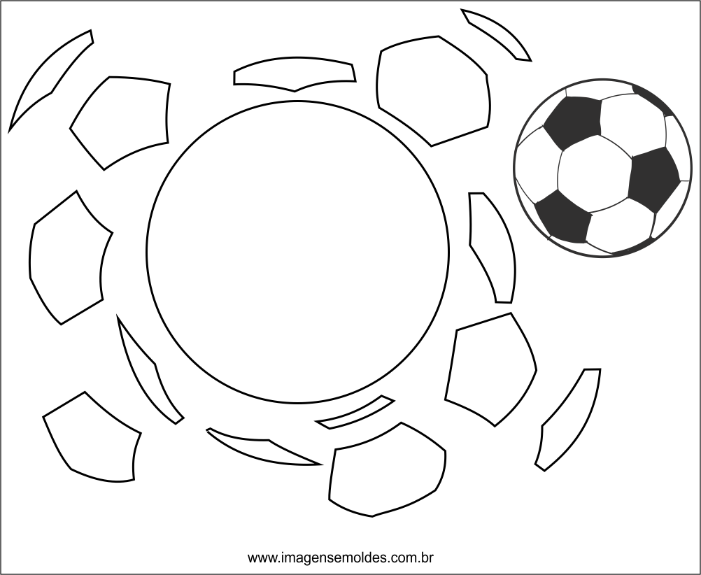 Molde de bola de futebol para EVA Feltro e Artesanato