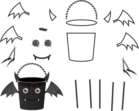 Molde de morcego para eva - feltro e artesanatos, molde de murciélago, bat mold, Fledermaus Schimmel