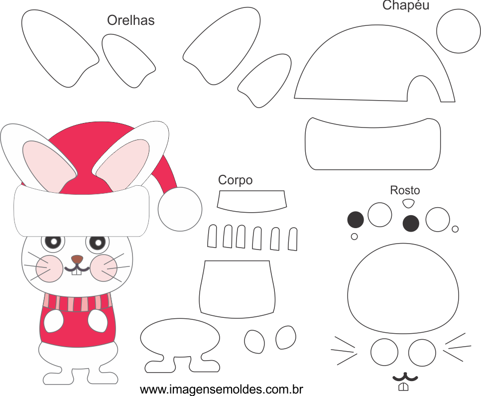 Molde de Natal para Eva, Feltro e Artesanato-Bichinho 3,Weihnachtsform, molde de navidad, christmas mold