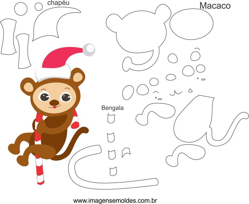 Molde de Natal para Feltro, Eva e Artesanato-Bichinho 3, Weihnachtsform, molde de navidad, christmas mold