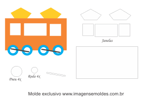 Molde Transportes - Vagão - Moldes de EVA, Feltro e Artesanato, Zugwagen Schimmel, train wagon mold, molde de vagón de tren