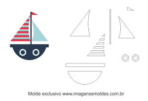 Molde de Marinheiro- Barco - para EVA, Feltro e Artesanato, Matrosenform, sailor mold, molde marinero