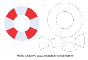 Molde de Marinheiro- Boia - para EVA, Feltro e Artesanato, Matrosenform, sailor mold, molde marinero