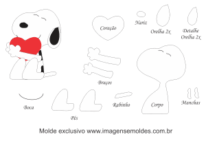 Molde de Personagens - Snoopy - para EVA, Feltro e Artesanato, Character Mold – Snoopy, Molde de personaje – Snoopy, Charakterform – Snoopy