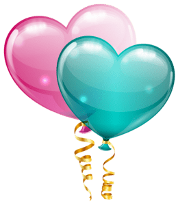 Balões - Balão Coração Rosa e Azul Petróleo 