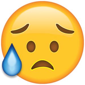 Emoji Desapontado e Aliviado 
