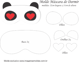 Molde Máscara de Dormir Panda - Molde para EVA - Feltro e Artesanato