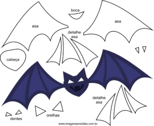Molde de Morcego para EVA Feltro e Artesanato 2