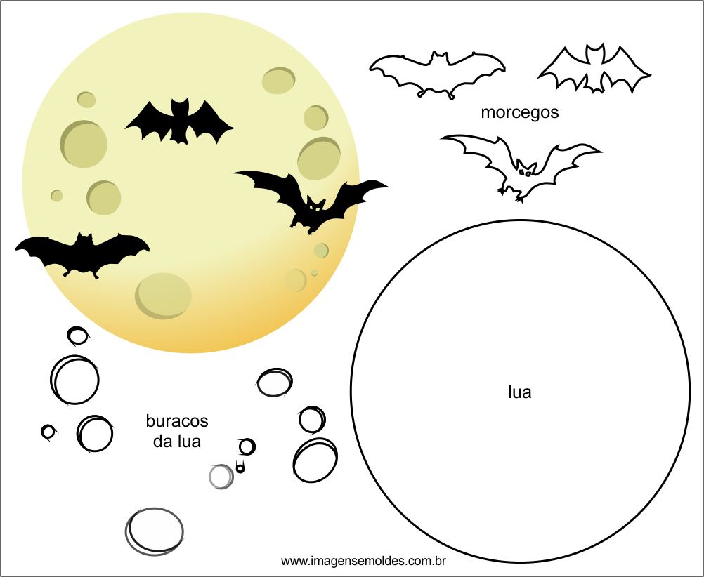 Molde de Morcego para EVA Feltro e Artesanato 3