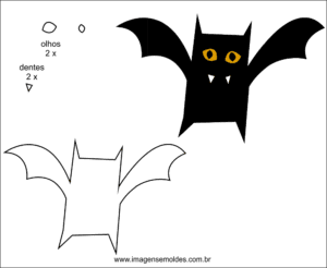 Molde de Morcego para EVA Feltro e Artesanato 6