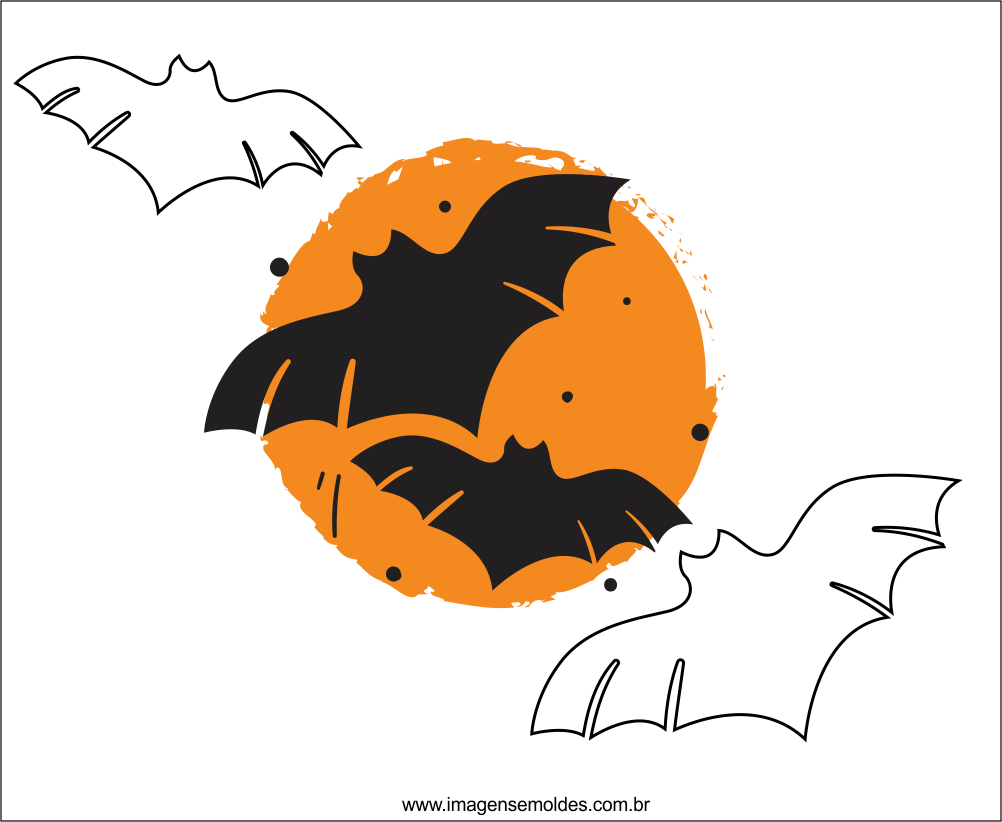 Molde de Morcego para EVA Feltro e Artesanato 6