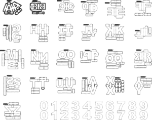 alfabeto 3d para silhouette imagens e moldes máquina de recorte