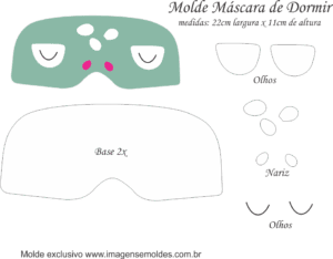 Molde Máscara de Dormir Dragão - Molde para EVA - Feltro e Artesanato