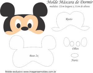 Molde Máscara de Dormir Mickey - Molde para EVA - Feltro e Artesanato