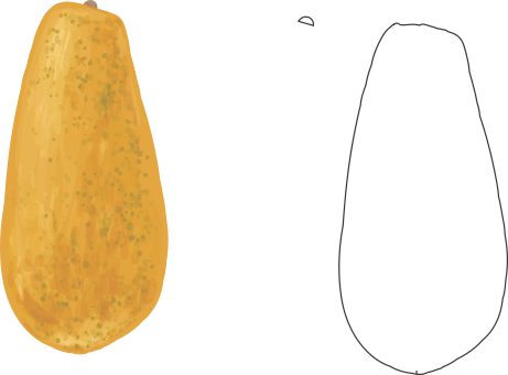 Molde de Mamão Papaya para EVA - Feltro e Artesanatos1