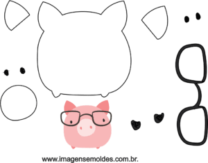 Molde de Porco para EVA - Feltro e Artesanato