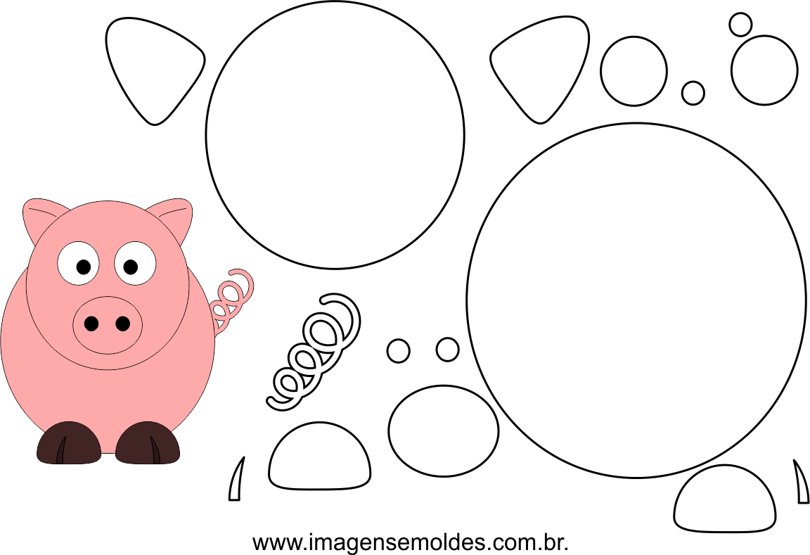 Molde de Porco para EVA - Feltro e Artesanato