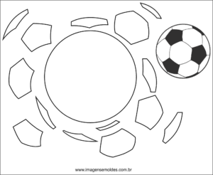 Molde de bola de futebol para EVA Feltro e Artesanato