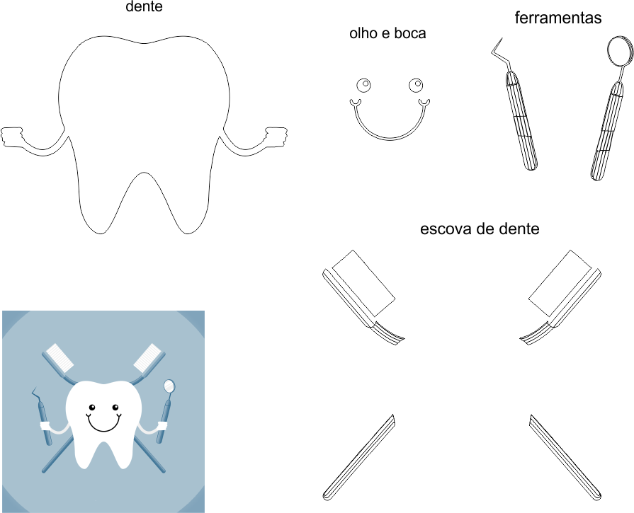 molde de dentista para eva-feltro e artesanatos 1