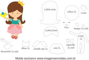 Molde de Boneca - Moldes de EVA - Feltro e Artesanato, doll mold, Puppenform, molde de muñeca