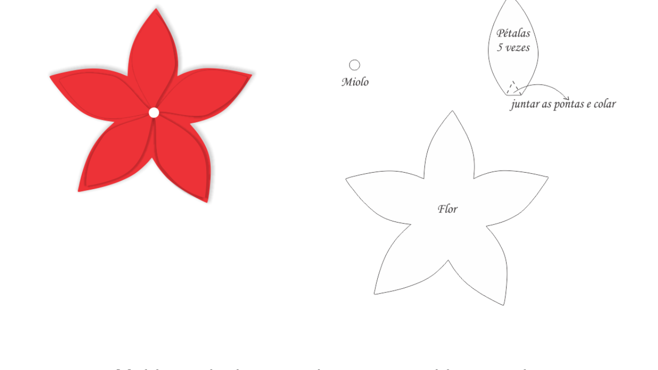 Milhares de Molde Natal Flor para Feltro e EVA, arquivo em PDF