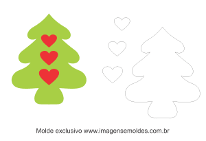 Molde Natal - Árvore - Moldes de EVA - Feltro e Artesanato, Weihnachtsform, molde de navidad, christmas mold