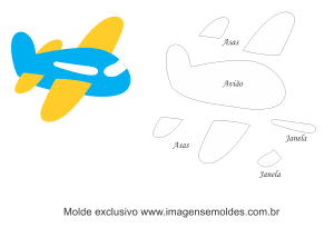 Molde Transportes -Avião - Moldes de EVA - Feltro e Artesanato, molde de avión, airplane mold, Flugzeug Schimmel