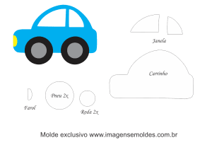 Molde Transportes - Carro 1 - para EVA, Feltro e Artesanato, molde de coche, car mold, Auto Schimmel