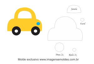 Molde Transportes - Fusca - Moldes de EVA - Feltro e Artesanato, molde de coche, car mold, Auto Schimmel