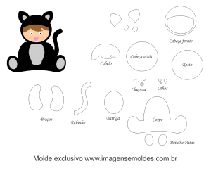 Molde de Animais Baby - Gatinho Baby - para EVA, Feltro e Artesanato, Baby Kätzchen Tier Schimmel, baby kitten animal mold, bebé gatito animal molde