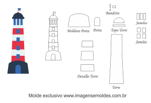Molde de Marinheiro- Torre - para EVA, Feltro e Artesanato, Matrosenform, sailor mold, molde marinero
