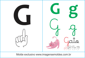 Imagens, Cartazes de Letras em Libra Letra G- Letra G Alfabeto