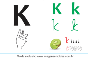 Imagens, Cartazes de Letras em Libra Letra K - Letra K Alfabeto