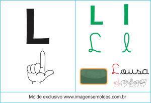Imagens, Cartazes de Letras em Libra Letra L - Letra L Alfabeto