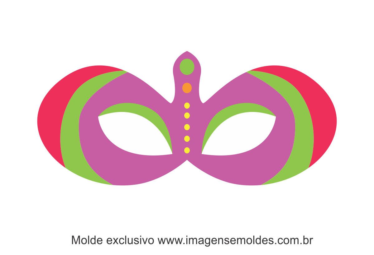 Molde de Carnaval - Máscara 2 - Molde para EVA - Feltro