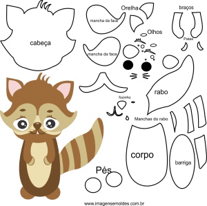Molde de Animal , esquilo 1 para feltro, eva e artesanato