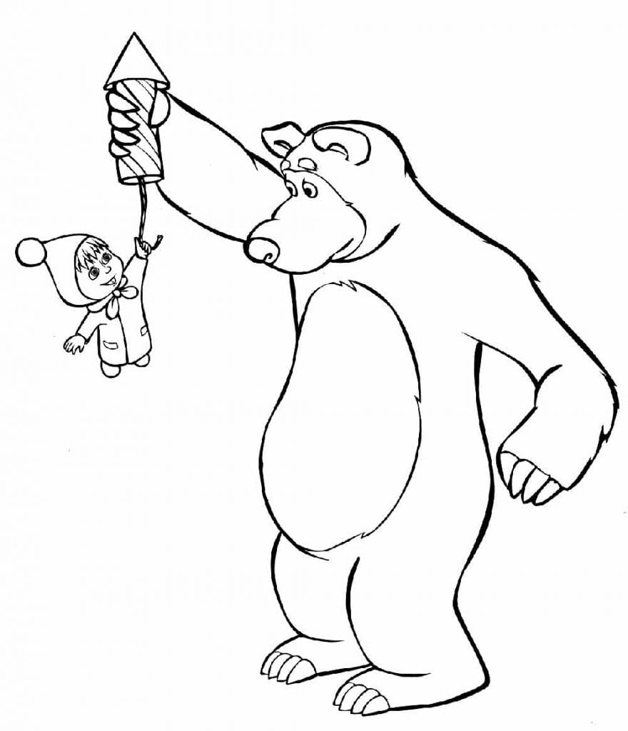 Desenhos Infantis para colorir Masha e o Urso