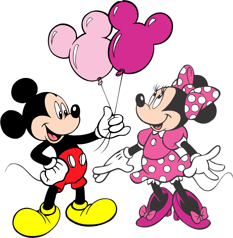 Turma do Mickey - Mickey e Minnie Rosa
