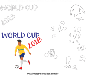 Molde de Copa do Mundo 10 para Eva, Feltro e Artesanato