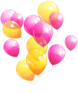 Balões - Conjunto de Balões Amarelo e Rosa 