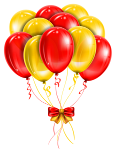 Balões - Conjunto de Balões Vermelho e Dourado 
