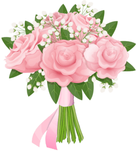 Flores - Buque de Rosa cor de Rosa PNG