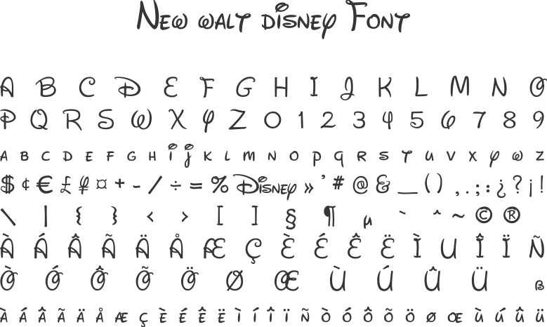 Fonte New Walt Disney Font