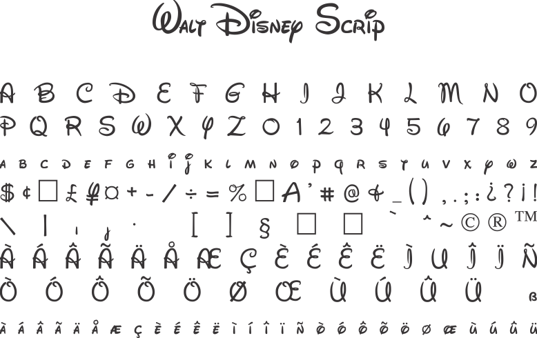 Fonte Walt Disney Scrip