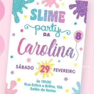 Convite Festa Slime