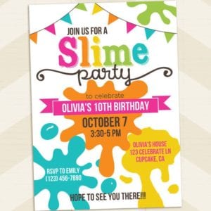 Convite Festa slime